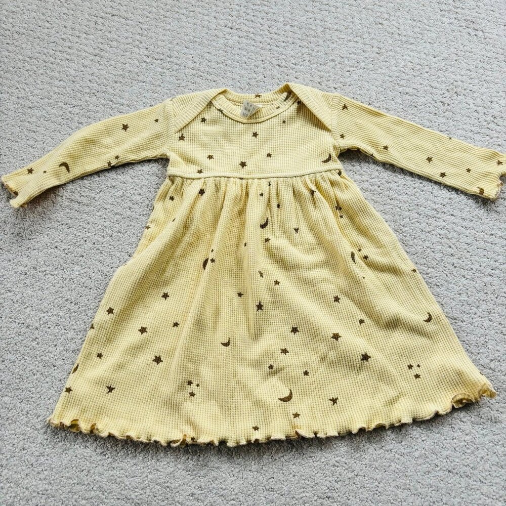 Kate Quinn yellow stars and moon waffle cotton dress